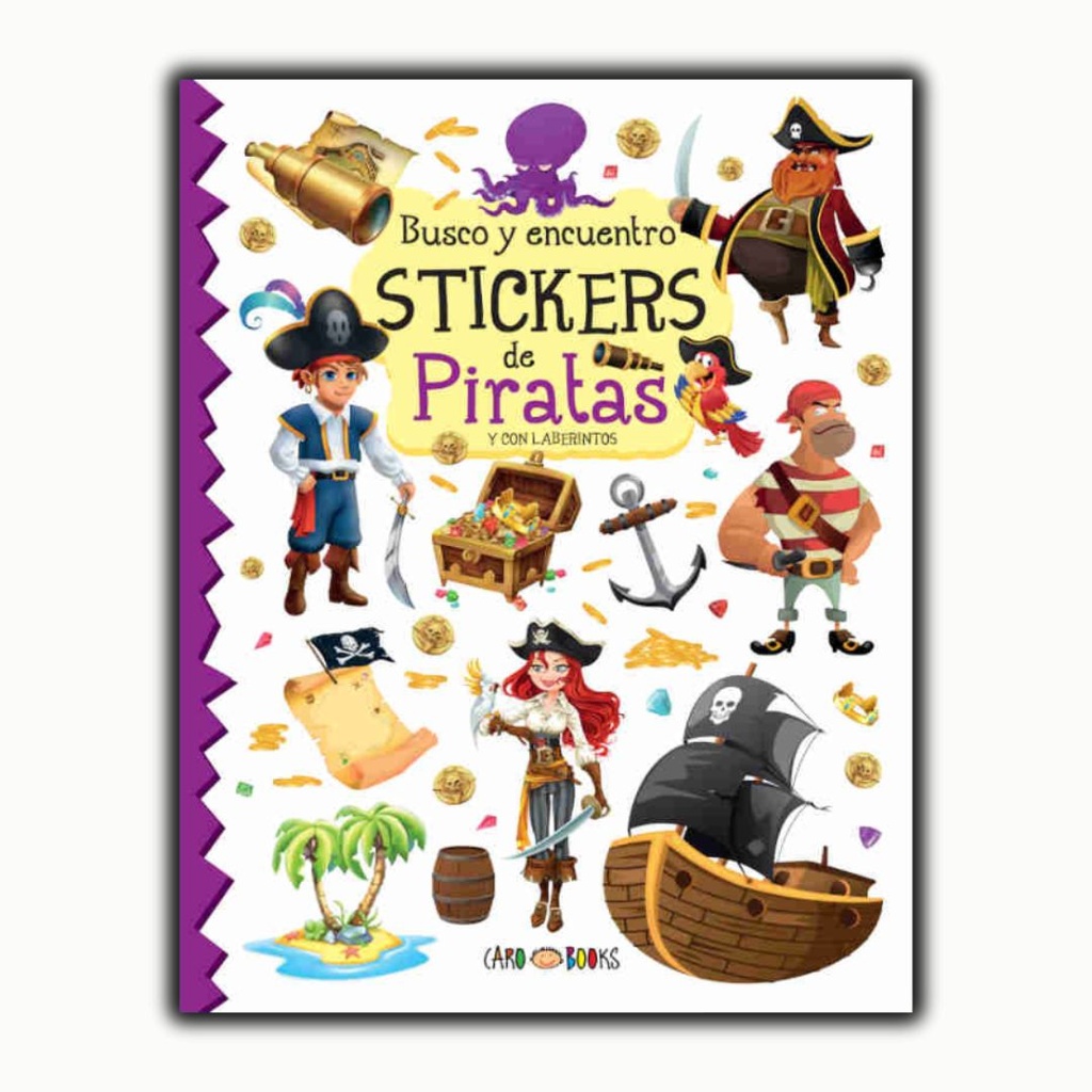 [6970] LIBRO BUSCO Y ENCUENTRO STICKERS DE PIRATAS