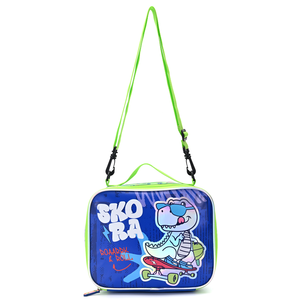 [837732] LUNCHERA TERMOFOMADA CON CORREA HELLO PETIT DINO SKORA 25x20x10 CM