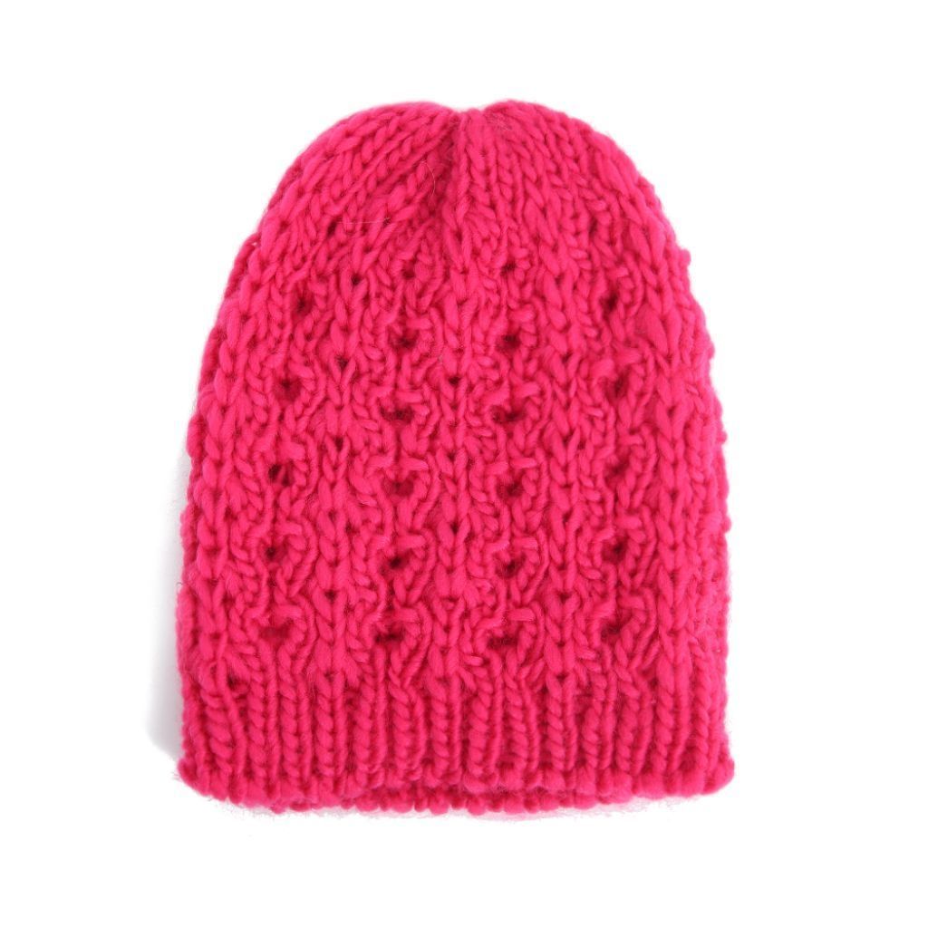 [815775-FU] Gorro infantil niña trenzado (Fucsia)