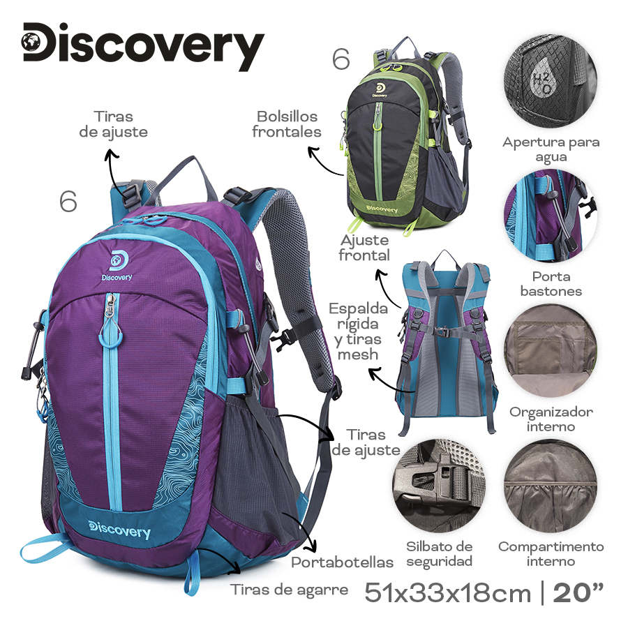 [322312-VER] MOCHILA CAMPING DISCOVERY (Verde)