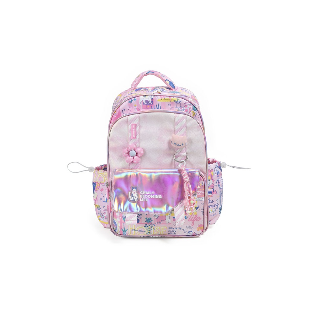 MOCHILA MY FRIENDS ESPALDA 17" BLOOMING CAT PINK CHIMOLA