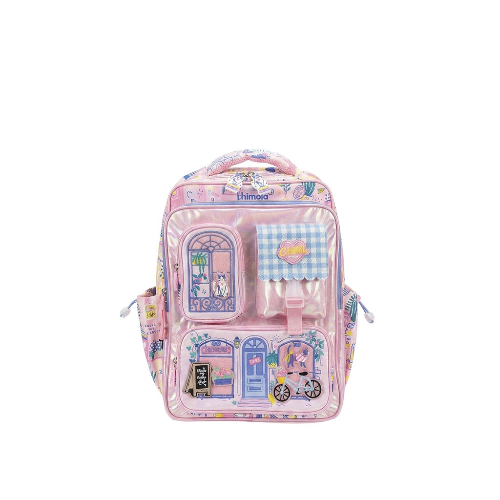 [3TR181] MOCHILA MY HOUSE ESPALDA 16" BLOOMING CATS PINK CHIMOLA