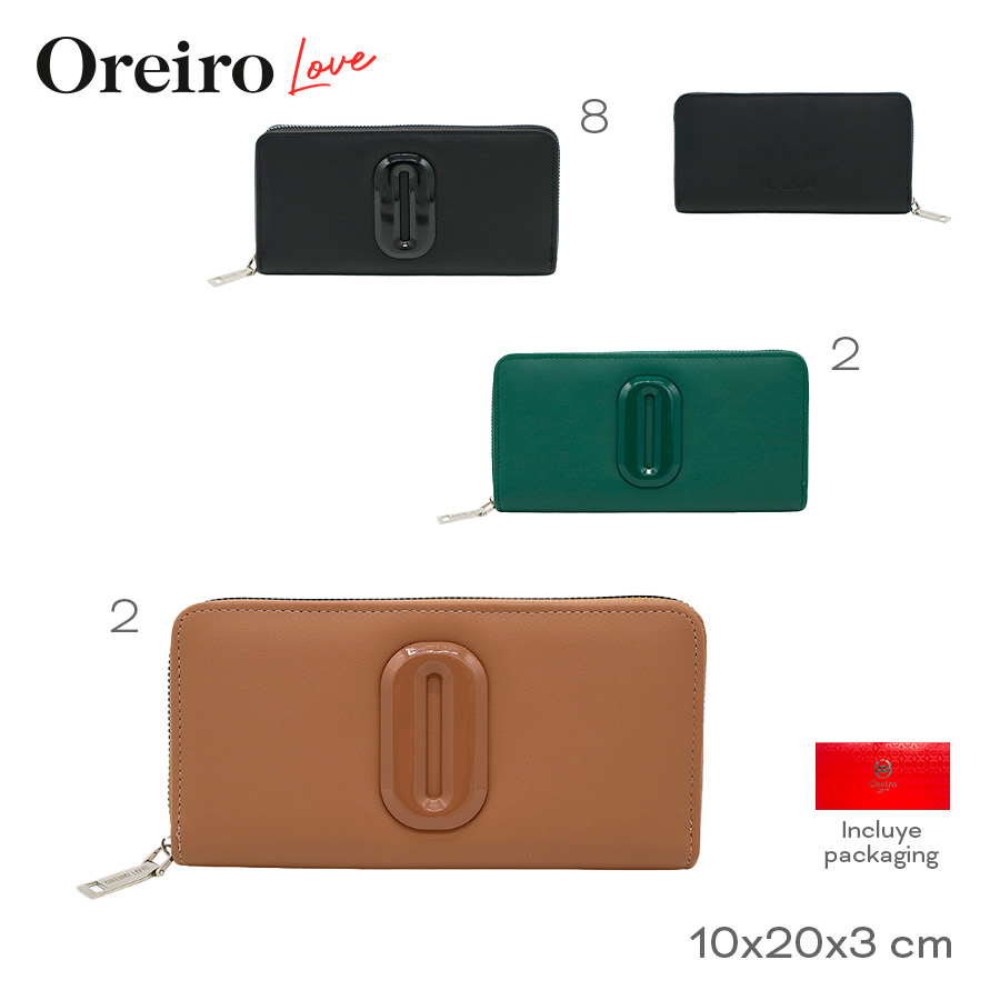 [528638-NEG] BILLETERA OREIRO LOVE (Negro)