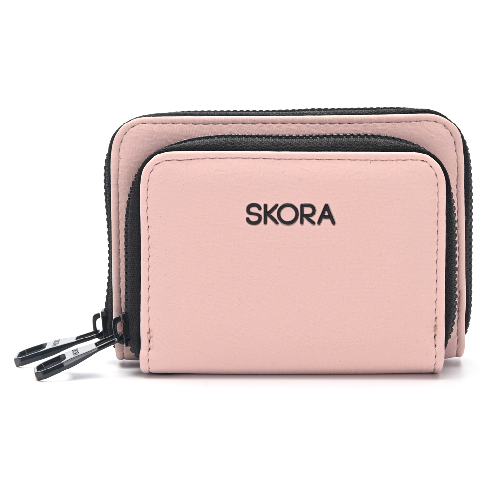 [541528-ROS] BILLETERA LURIL CON BOLSILLO FRONTAL Y LLAVERO SKORA (Rosa)