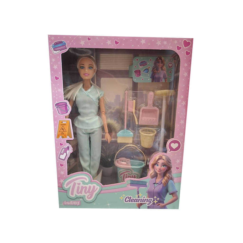 [8156647] MUÑECA TINY LIMPIEZA 24X22X6CM