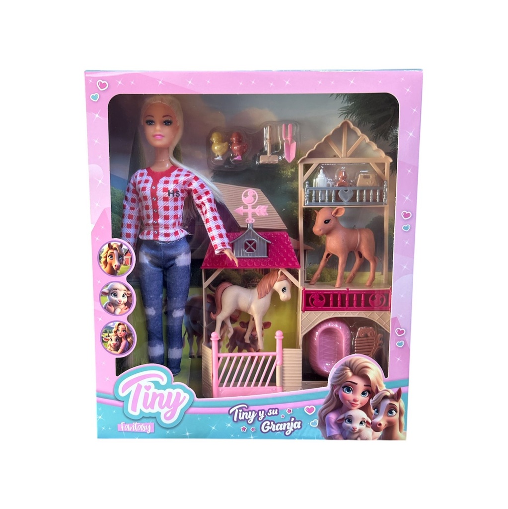 MUÑECA TINY Y SU GRANJA 28x6x32 CM