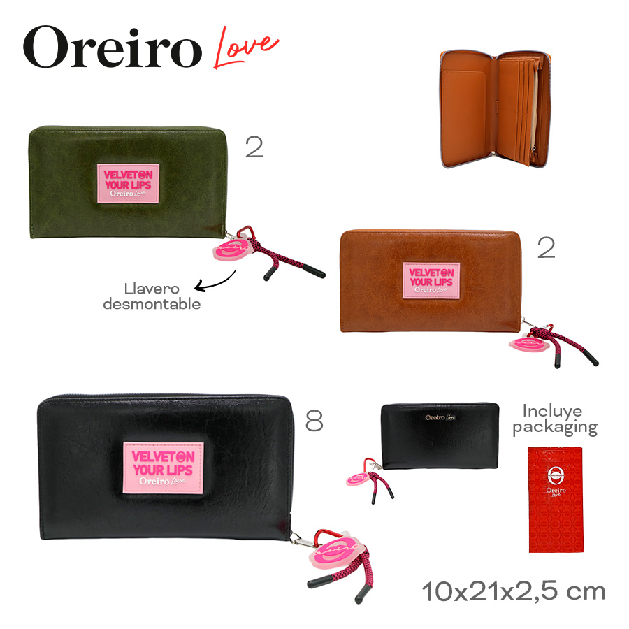 [528329-NEG] MAXI BILLETERA OREIRO LOVE (Negro)