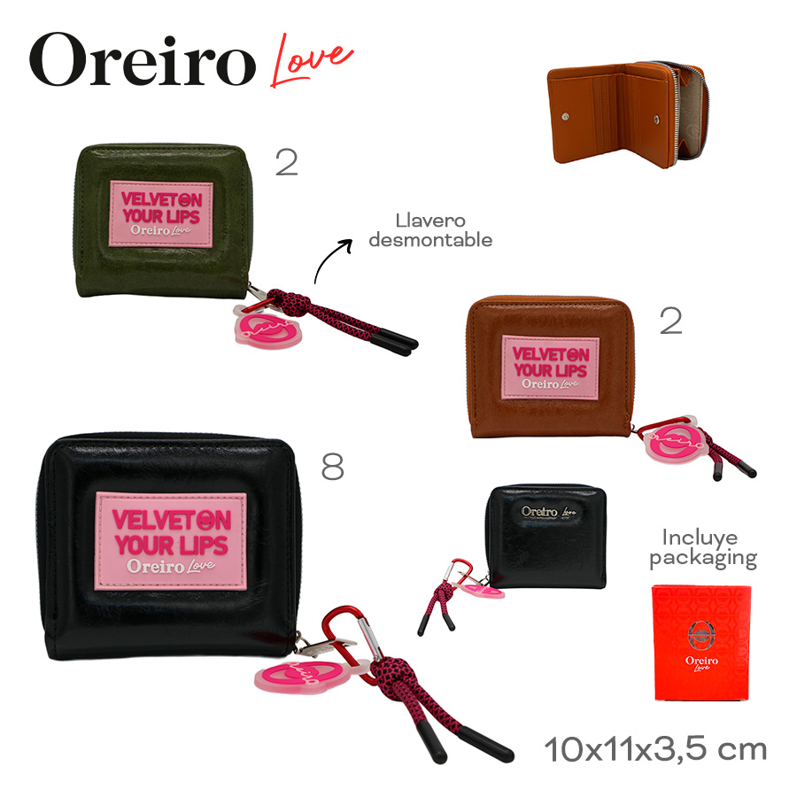 [528330-NEG] BILLETERA OREIRO LOVE (Negro)