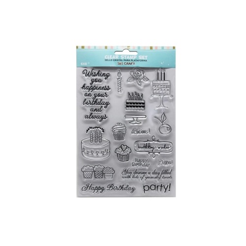 [6841204] SELLO SILICONADO CRISTAL 6x8" PARTY IBICRAFT