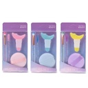 SET BLENDER, BROCHA, ESTENCIL Y CEPILLO PARA CEJAS x4 SKORA