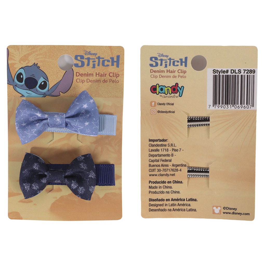 [8DLS7289] SET DE HEBILLAS DE PELO STITCH