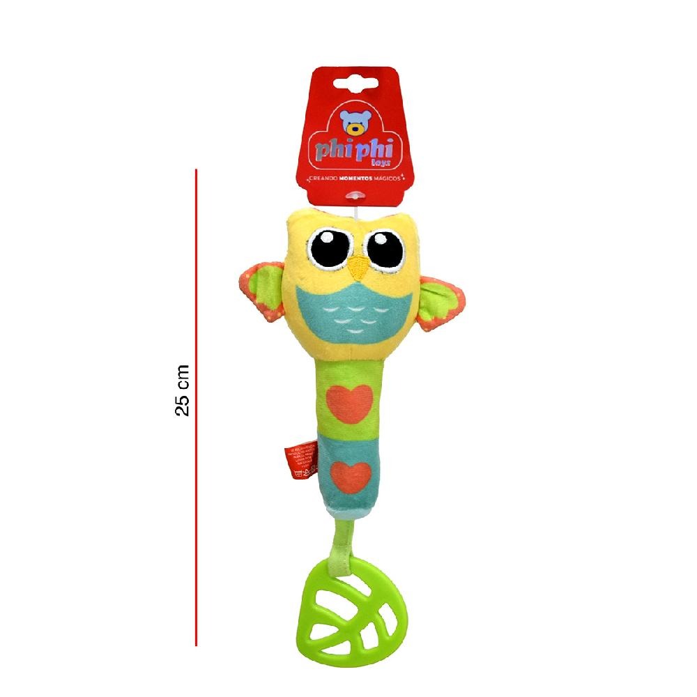 [818771PHI] SONAJERO CON MORDILLO BUHO 25CM PHI PHI TOYS