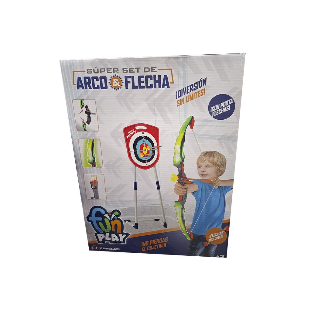 SUPER SET ARCO Y FLECHAS CON OBJETIVO A PILAS 42x32x7CM