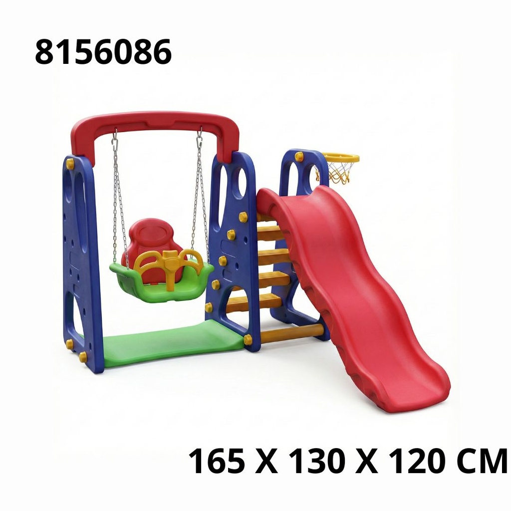 [8156086] SUPER SET DE JUEGOS TOBOGAN Y HAMACA 165x130x120 CM