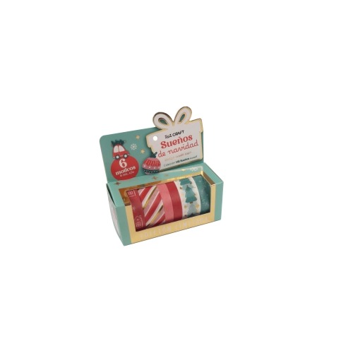 WASHI TAPE BOX 7 ROLLOS DE 4 MTS NAVIDAD IBICRAFT