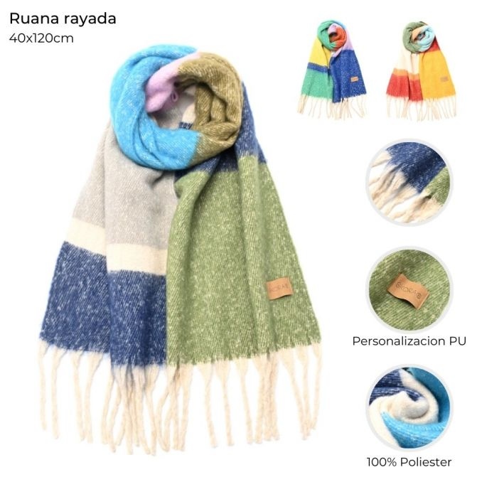RUANA RAYADA 40x192CM SKORA