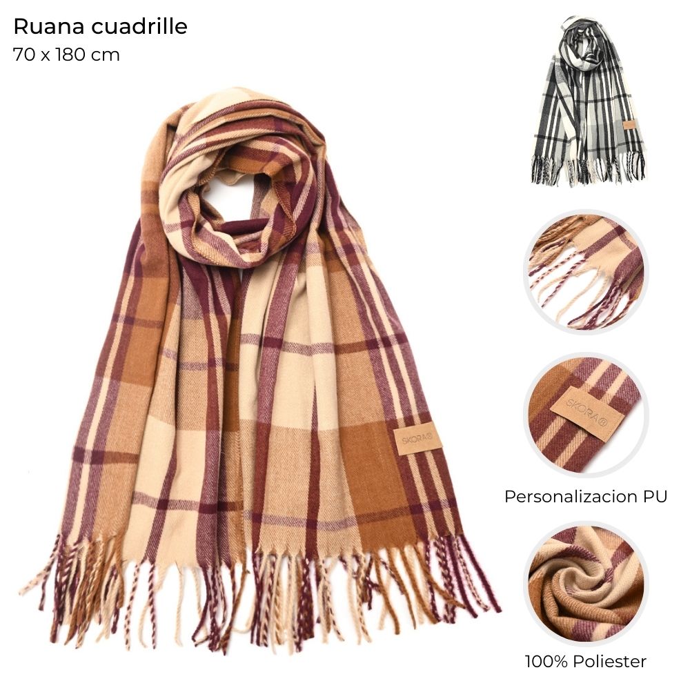 [843747] RUANA CUADRILLE 70x180CM SKORA