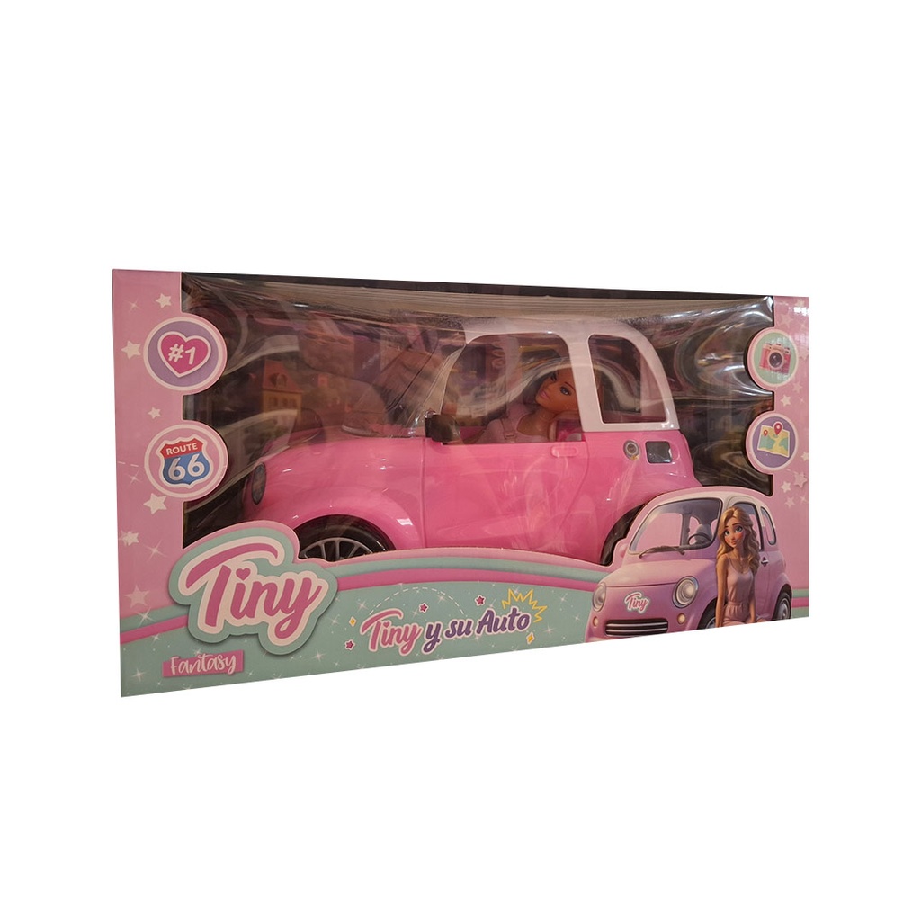 MUÑECA TINY Y SU AUTO 35x21x20 CM