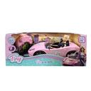 MUÑECA TINY CON SU AUTO DEPORTIVO A RADIO CONTROL CARGA USB 45X20X20CM