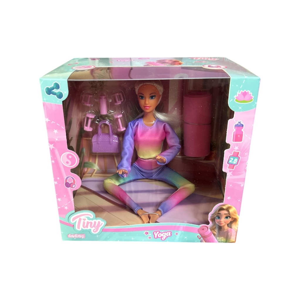 [8155858] MUÑECA TINY PROFESORA DE YOGA 20x14x18 CM