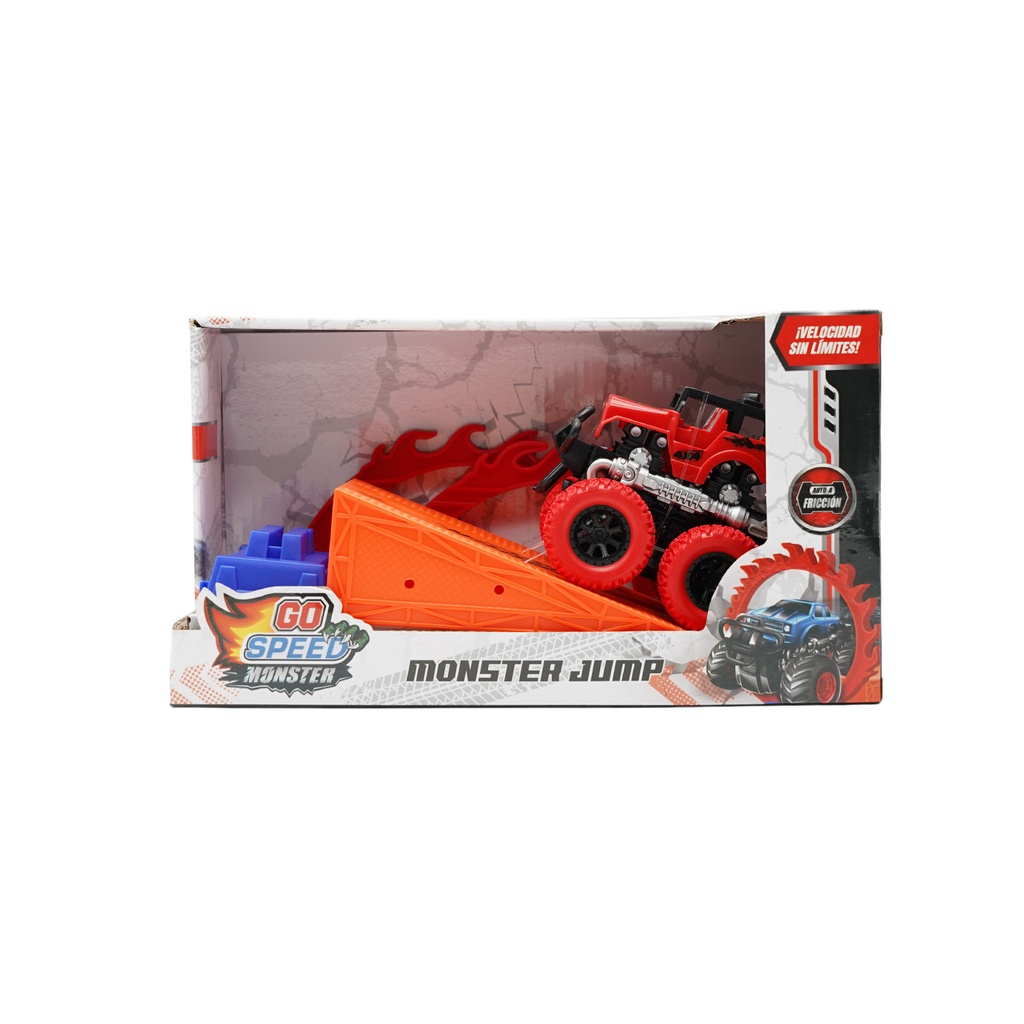 SET MONSTER A FRICCION CON RUEDAS GO SPEED 29x16x15 CM