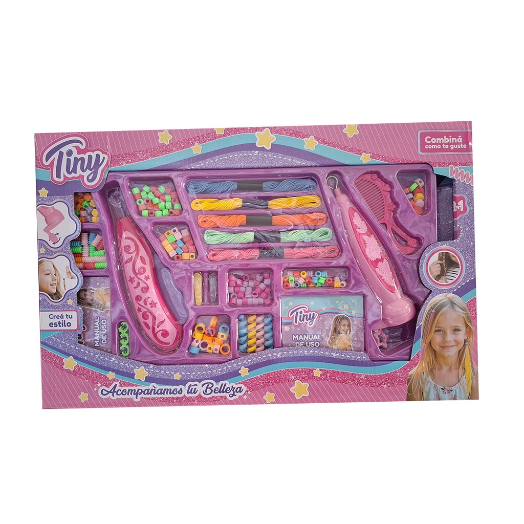 [8156779] SET DOBLE TRENZADOR CON BIJOUTERIE PARA PELO TINY 48x31x5 CM
