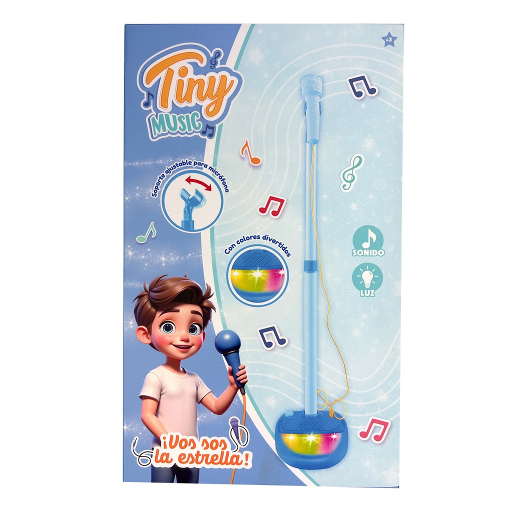 [8155966] MICROFONO DE PIE A PILAS CON LUZ Y SONIDO 21x6x35 CM