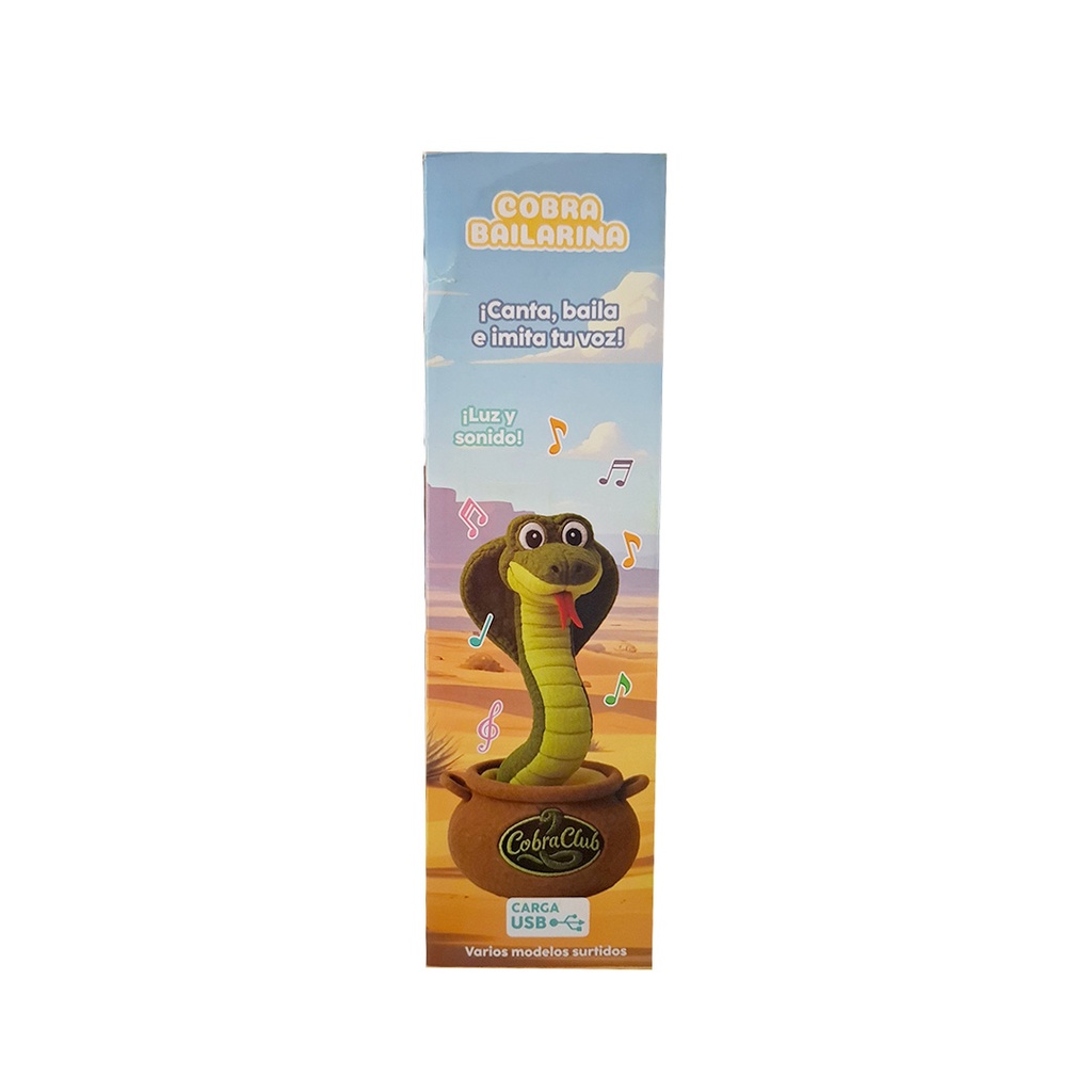 SERPIENTE BAILARINA LUZ Y SONIDO CARGA USB 30CM