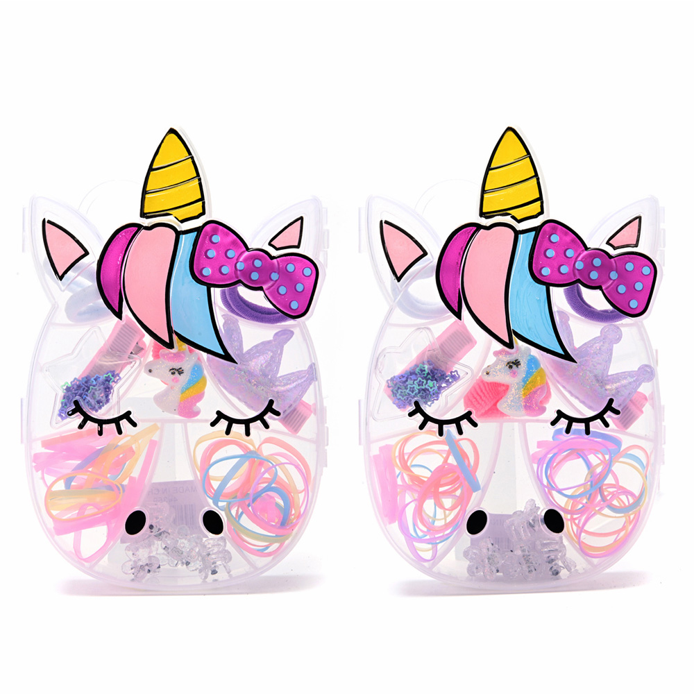 [844359] CAJA FORMA DE UNICORNIO CON ACCESORIOS PARA EL PELO SKORA