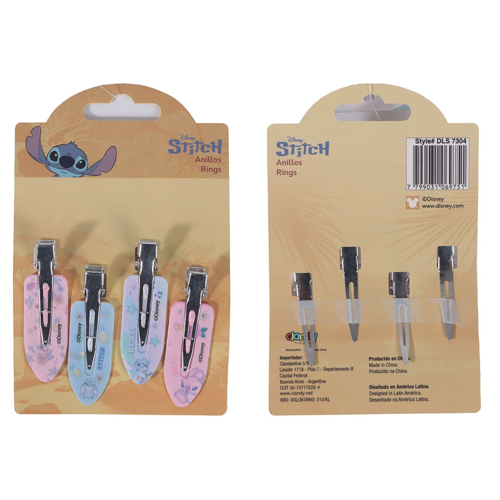 [8DLS7304] SET DE HEBILLAS DE PELO STITCH