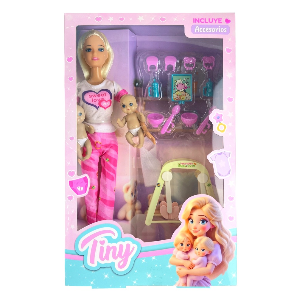 [8157559] MUÑECA TINY MAMA MELLIZOS CON ACCESORIOS