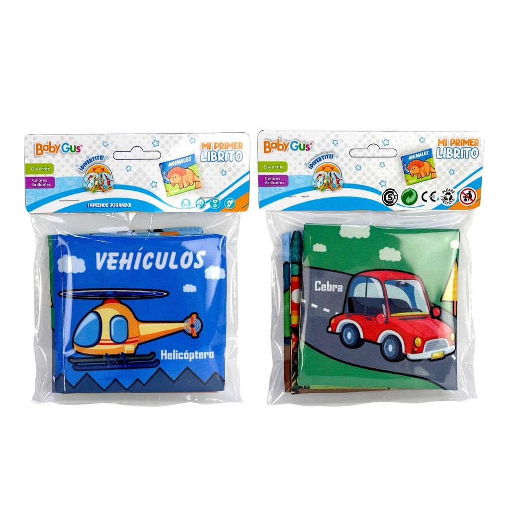 [8155825] LIBRITO DIDACTICO DE TELA PARA BEBES VEHICULOS 17x14x2 CM