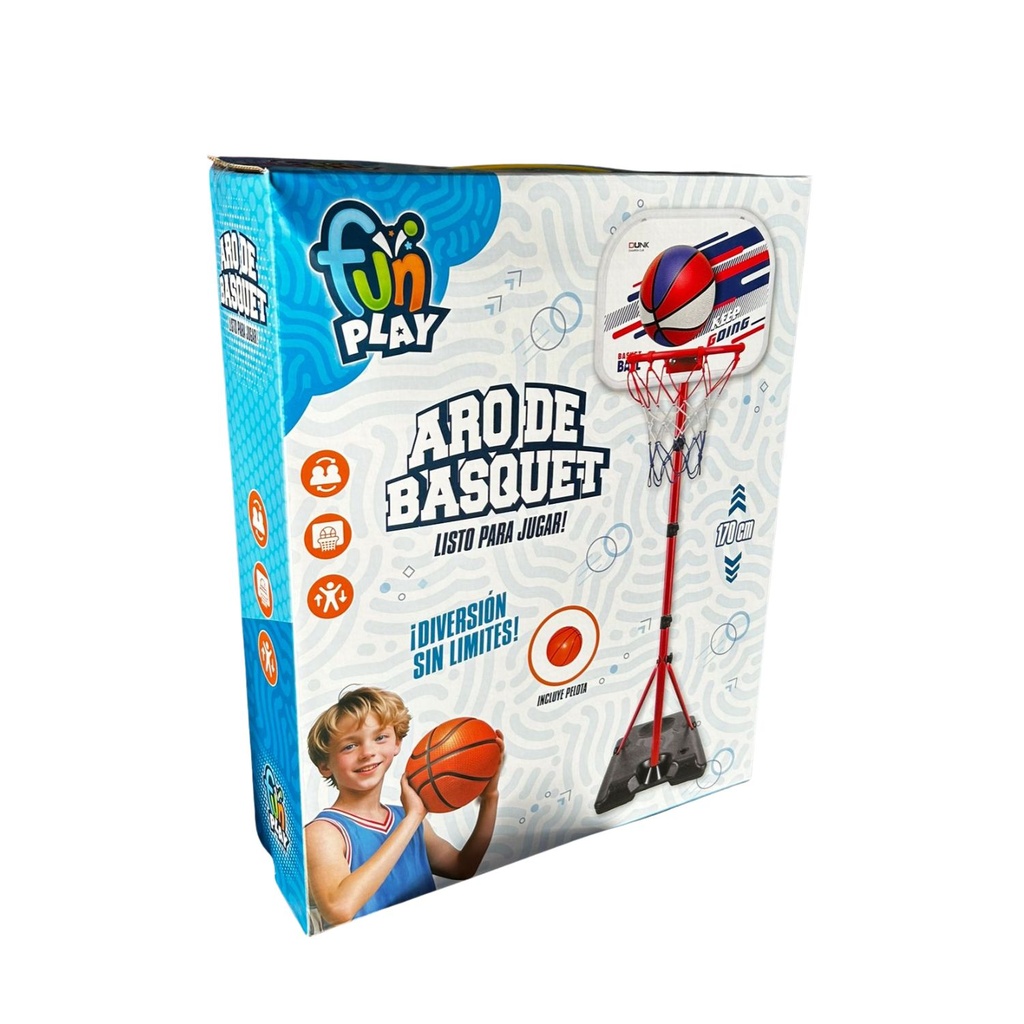 [8156060] ARO DE BASQUET COMPLETO CON PIE DE ALTURA AJUSTABLE HASTA 1,7MTS 170x38x28 CM