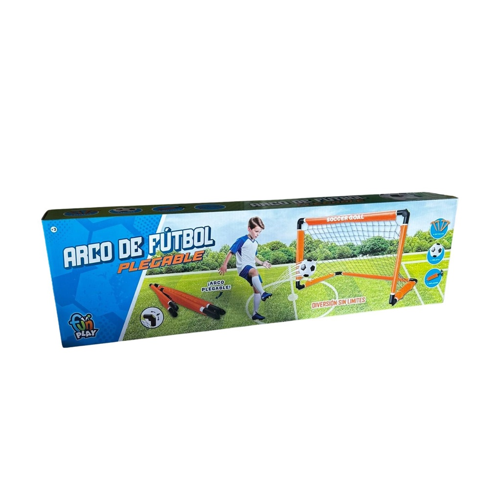 [8157157] SUPER ARCO DE FUTBOL PLEGABLE ARMADO CON PELOTA 101x60x60 CM
