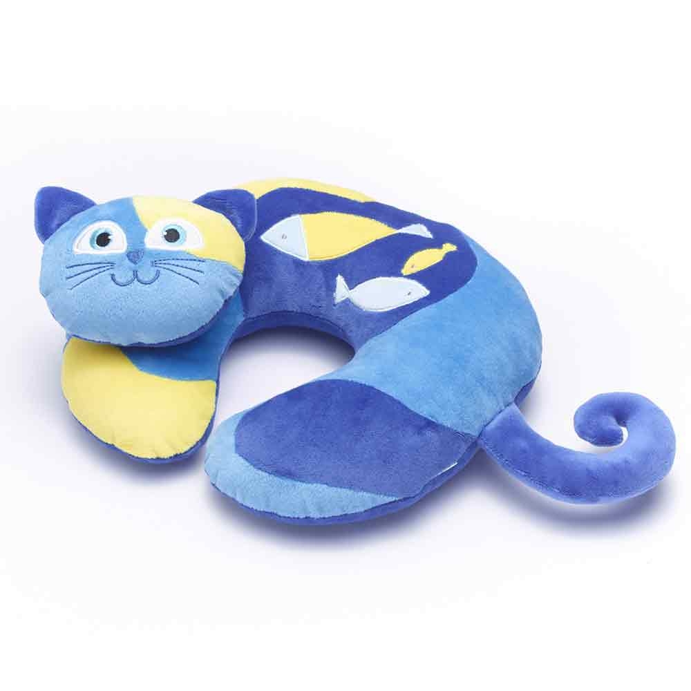 [8282] ALMOHADA DE VIAJE INFANTIL KITTY EL GATO TRAVEL BLUE