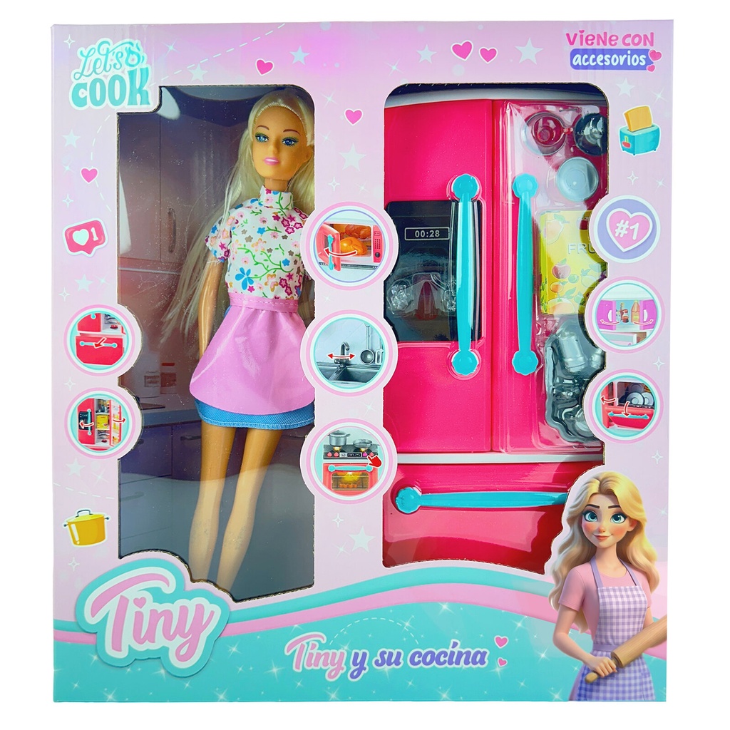 [8157553] MUÑECA TINY Y SU COCINA CON LUZ Y SONIDO