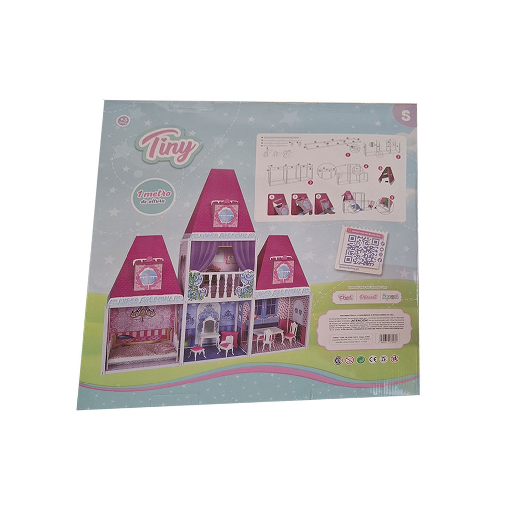MUÑECA TINY Y SU CASA CON ACCESORIOS 1M 54x52x6 CM