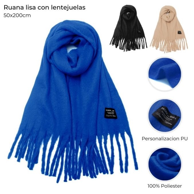[843763] RUANA LISA NUBE CON FLECOS 50x190CM SKORA