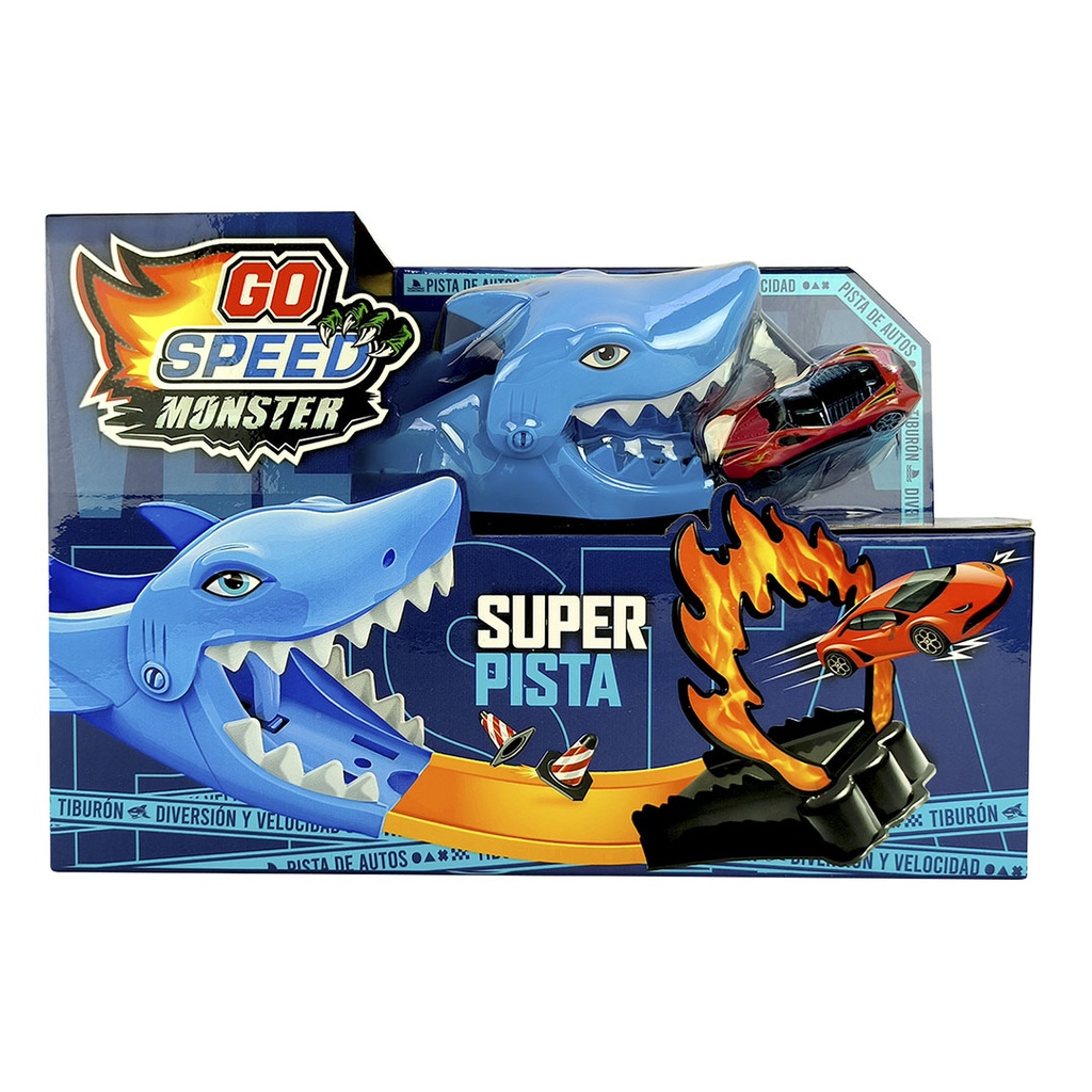 [8154846] PISTA DE AUTOS TIBURON GO SPEED 30x21x9 CM BABYGUS