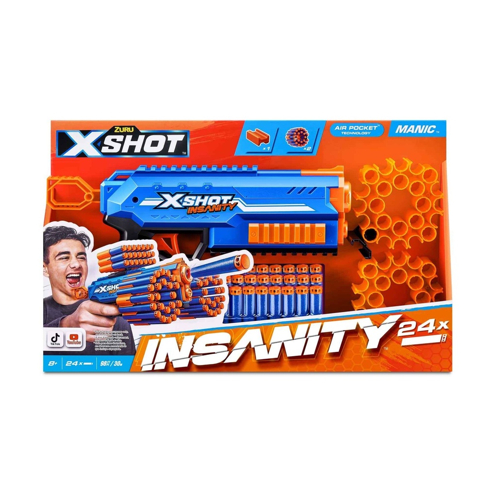 X-SHOT INSANITY MANIC (24 DARTS)