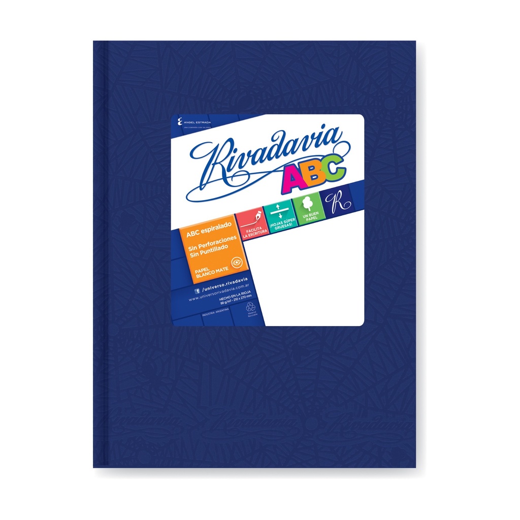 [6352911] CUADERNO ABC ARAÑA 19x23,5 RIVADAVIA T/D AZUL - 50 Hjs Rayadas