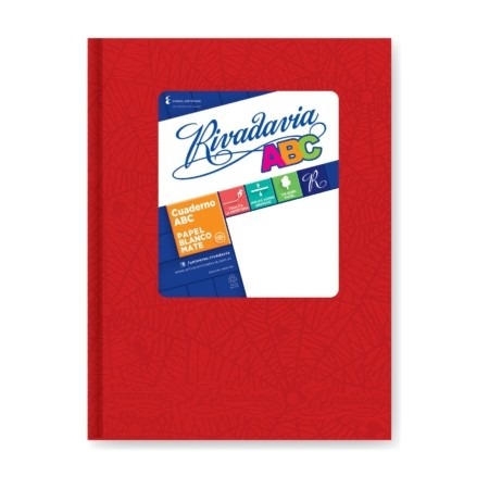 [6387011] CUADERNO ABC ARAÑA 19x23,5 RIVADAVIA T/D ROJO - 98 Hjs Rayadas