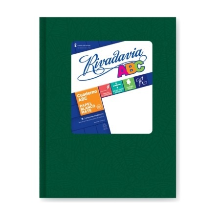 CUADERNO ABC ARAÑA 19x23,5 RIVADAVIA T/D VERDE - 98 Hjs Rayadas