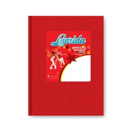 CUADERNO LAPRIDA 16x21 T/D ARAÑA ROJO 50 Hjs CUADRICULADAS