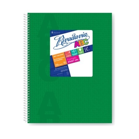 [6359421] CUADERNO RIVADAVIA ABC 21x27 VERDE - 60 Hjs Rayadas