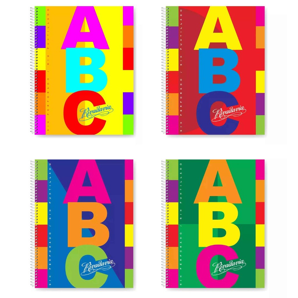CUADERNO RIVADAVIA ABC CON ESPIRAL T/D 21x27 - 60 Hjs Rayadas