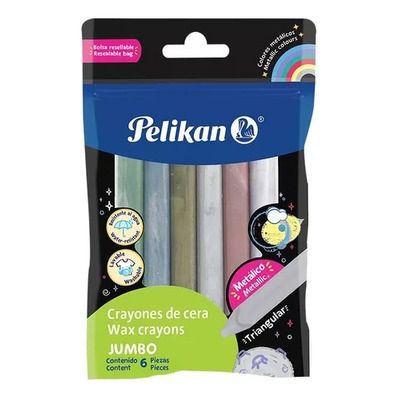 [6L50600622] PELICRAYONES JUMBO TRI METALICO ESTUCHE X 6 PELIKAN
