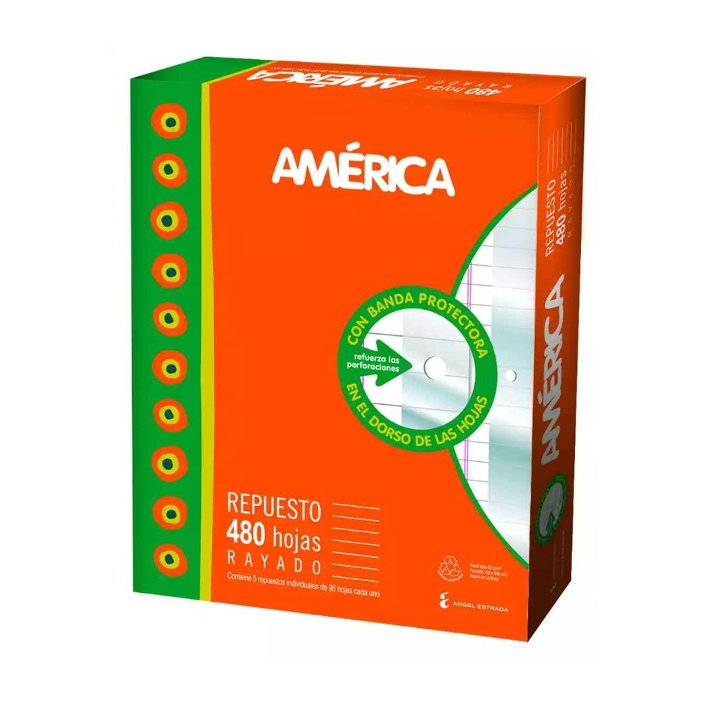 REPUESTO C/ BANDA PROTECTORA N° 3 AMERICA - 480 Hjs Rayadas