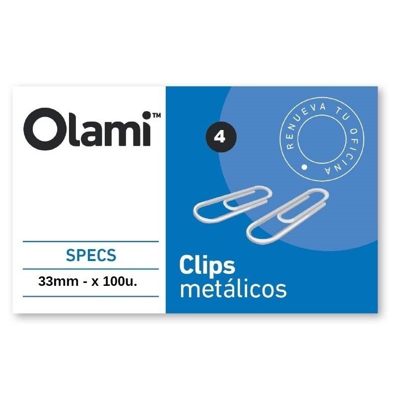 [6MT204] Clip Metal N°4 33mm x100uni
