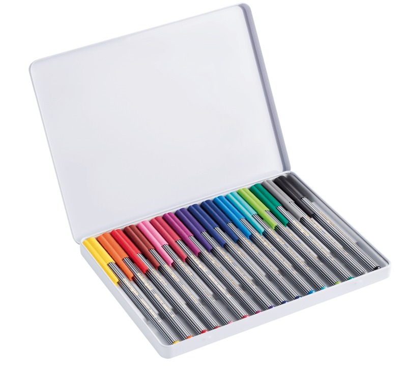 SET X16 DE MICROFIBRAS EDDING CAJA METALICA
